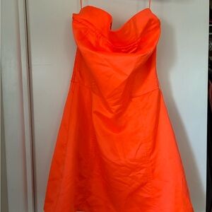 Elegant Strapless Orange Dress